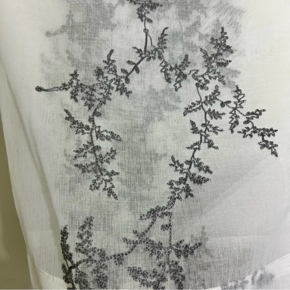 4 Laura Ashley Embroidered Floral Vines Sheer Curtains 38x84” New